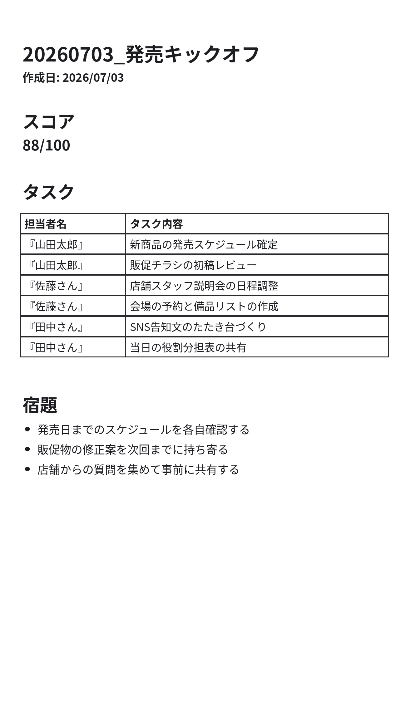 会議が終わったら、議事録もタスクも、できている。